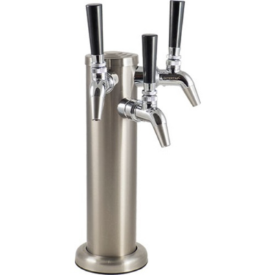 KOMOS® Stainless Triple Tap Draft Tower | Intertap® Faucets | Duotight Shank Adapters