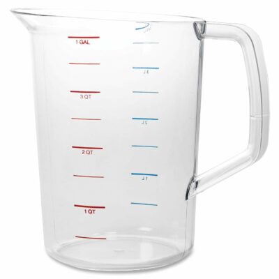 Rubbermaid Commercial Products Bouncer Clear Measuring Cup, 16-Cup/4-Quart, Clear, Strong Food Grade, For use with -40-degree F to 212-degree F, Easy Read for Liquid/Dry Ingredients while Cooking