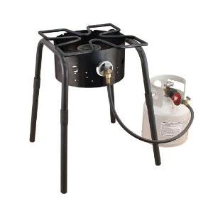 Camp Chef SH-140L High Pressure Single Burner Cooker with Detachable legs and Clover Leaf Surface, Black