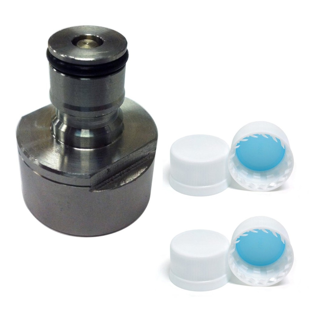 HomeBrewStuff Stainless Steel Gas side Ball Lock to 28mm threaded cap adapter fitting