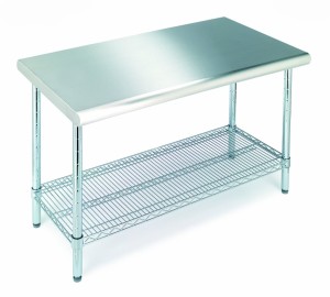 Seville Classics Commercial Stainless Steel Top Worktable, NSF Listed