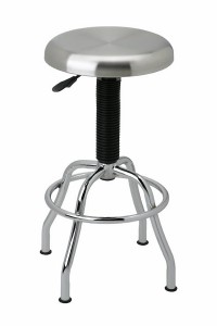 Seville Classics Commercial Stainless Steel Top Work Stool, NSF Listed