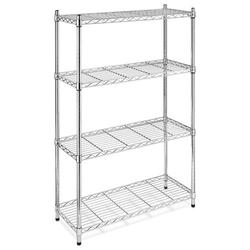 Storage Rack 4-Tier Organizer Kitchen Shelving Steel Wire Shelves Cart - Chrome