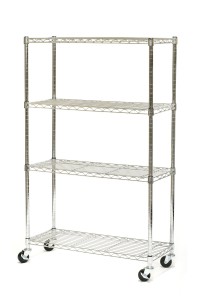 Seville Classics 4 Shelf, 14-Inch by 36-Inch by 54-Inch Shelving System with Wheels, NSF