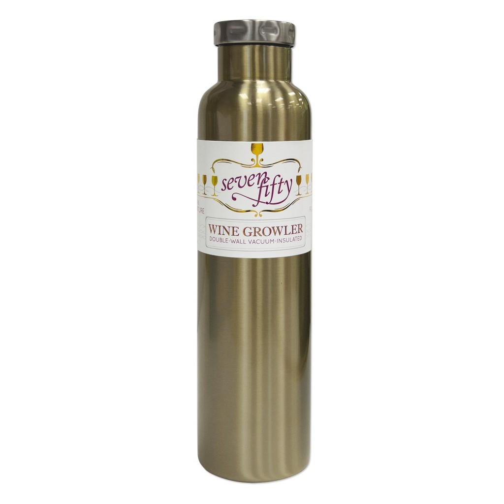 Lifeline 7512GO Gold Stainless Steel Vacuum Insulated Double Wall Bottle Style Growler - 750ml. Capacity