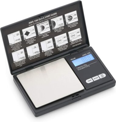 AWS Series Digital Pocket Weight Scale 100g x 0.01g, (Black), AWS-100-Black