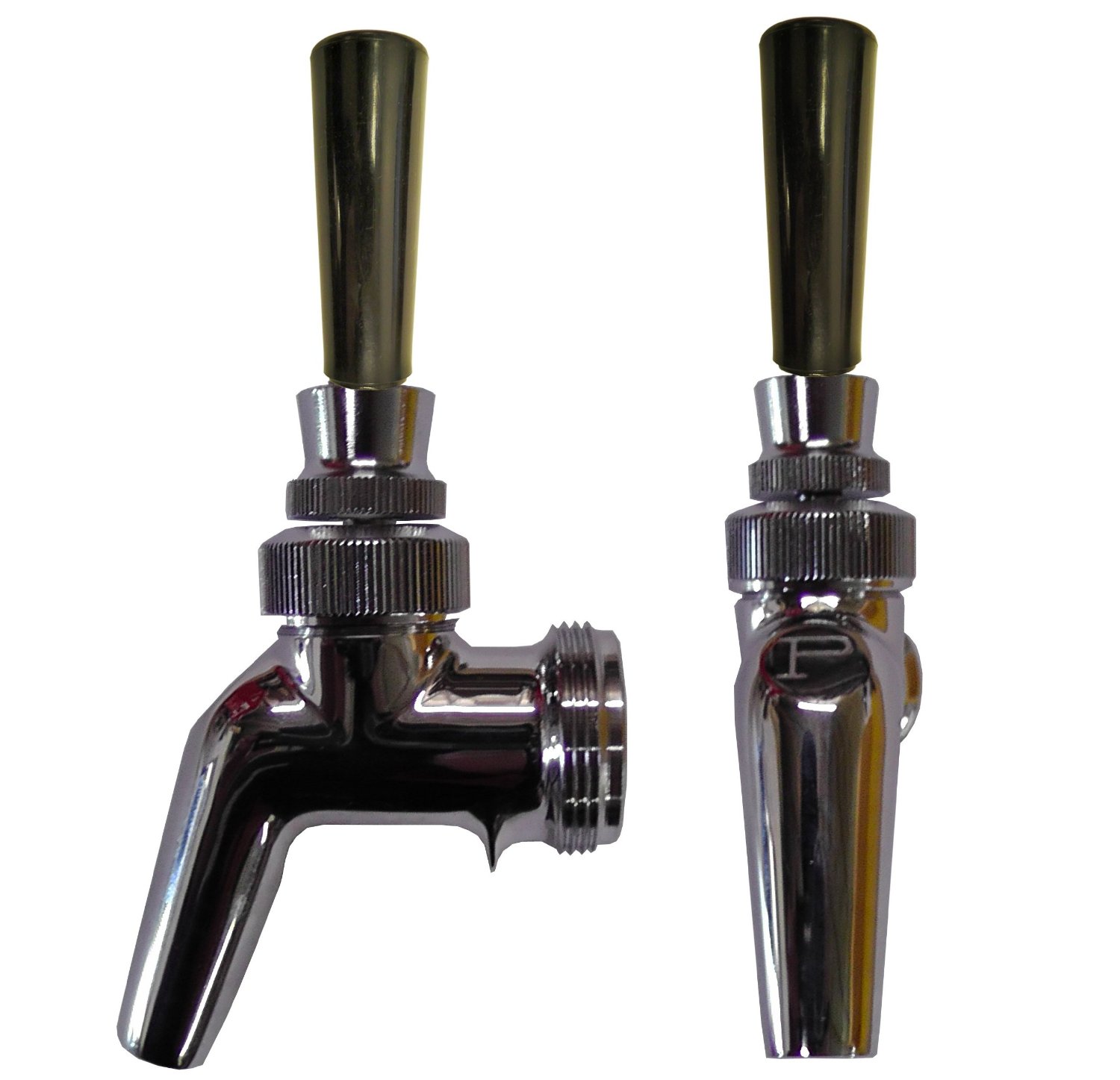 Kegerator Beer Faucet 630ss w/ Black Plastic Tap Handle