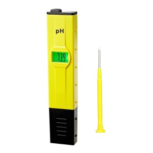 Dr.Meter® 0.01pH PH001 High Accuracy Pocket Size pH Meter with ATC (Automatic Temperature Compensation) Backlit Light LCD 0-14 pH Measurement Range, 0.01 Resolution Handheld pH Pen Tester