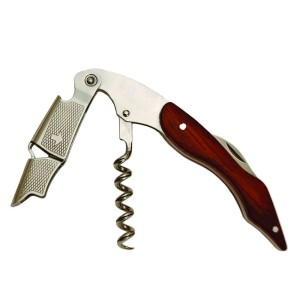 Waiters Corkscrew by True Fabrications - Natural Wood and Stainless Steel All-in-one Corkscrew, Bottle Opener and Foil Cutter