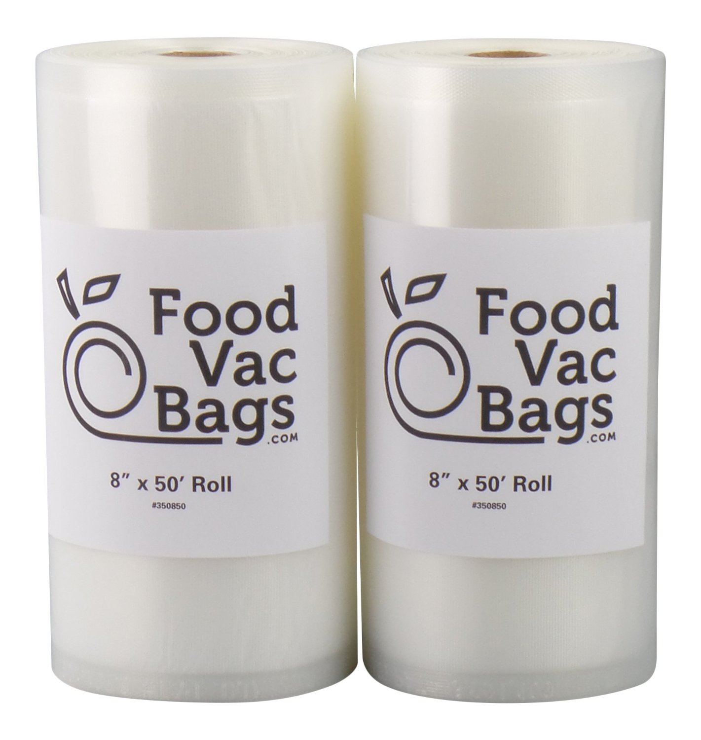 2 8"X50' Rolls of FoodVacBags 4 mil Vacuum Sealer Bags - Make Your Own Size Bag!