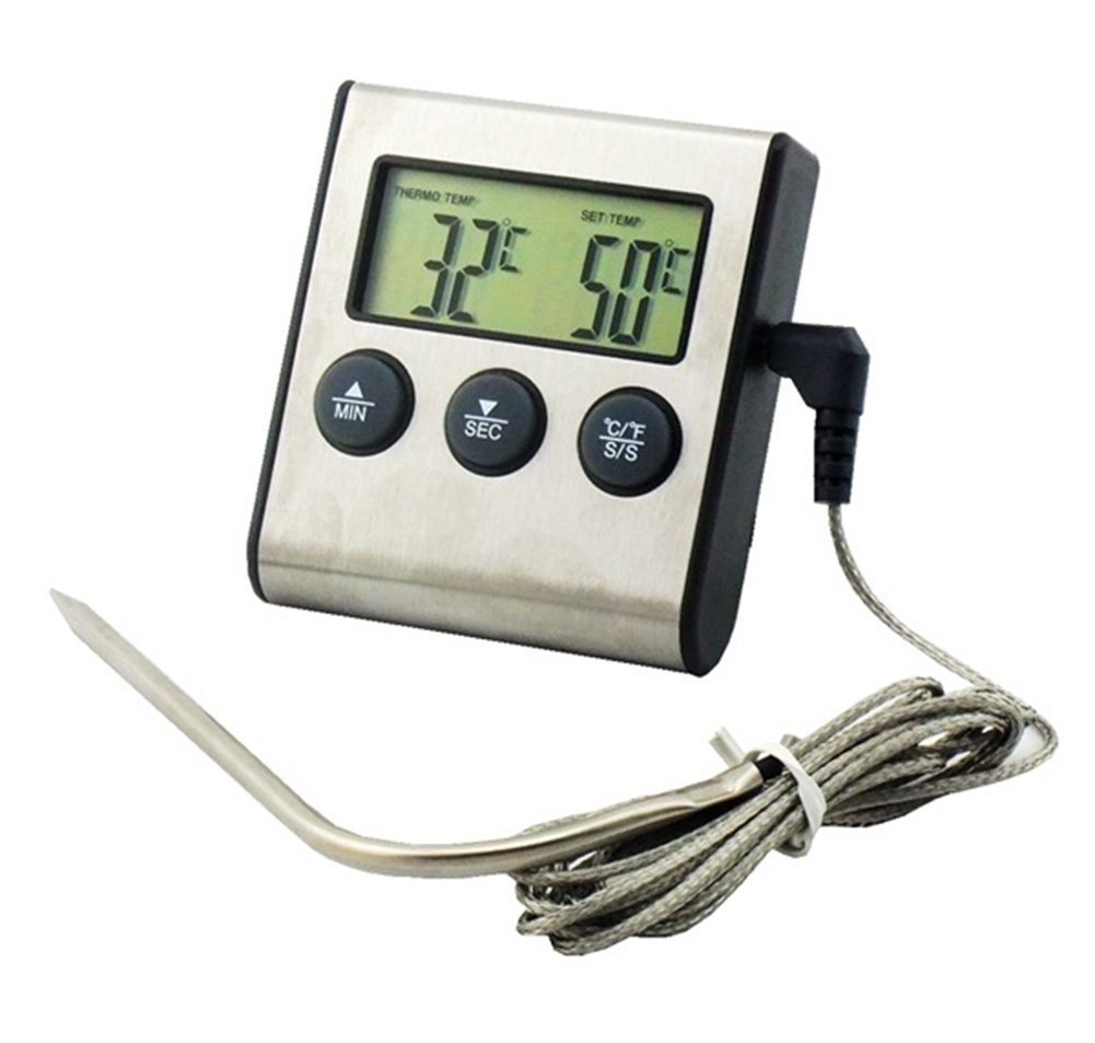 Gogogu Dual-use Digital Thermometer & Timer, BBQ Grill Thermometer and Kitchen Timer