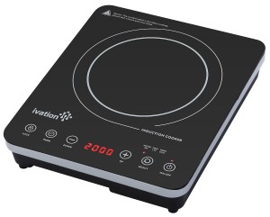 Ivation 1800 Watt Portable Induction Countertop Cooktop Burner, Easy Clean Full Glass Top w/Touch Button Control