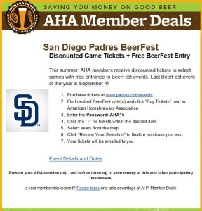 discount padres tickets for aha members