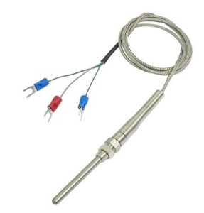 MYPIN Waterproof Stainless Steel PT100 RTD Thermocouple Thermistor Sensor Probe, Thread with Insulation Lead Wire for PID Temperature Controller Control K Type Probe 2M(6ft) (Temperature Rang: -20~420°C)