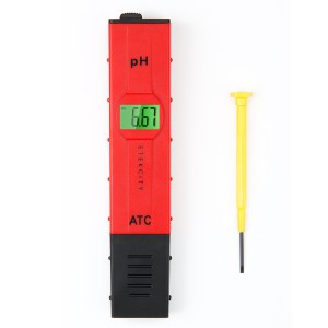 Etekcity 0.05pH High Accuracy Pocket Size Digital PH Meter Tester with ATC and Backlit LCD(Red)