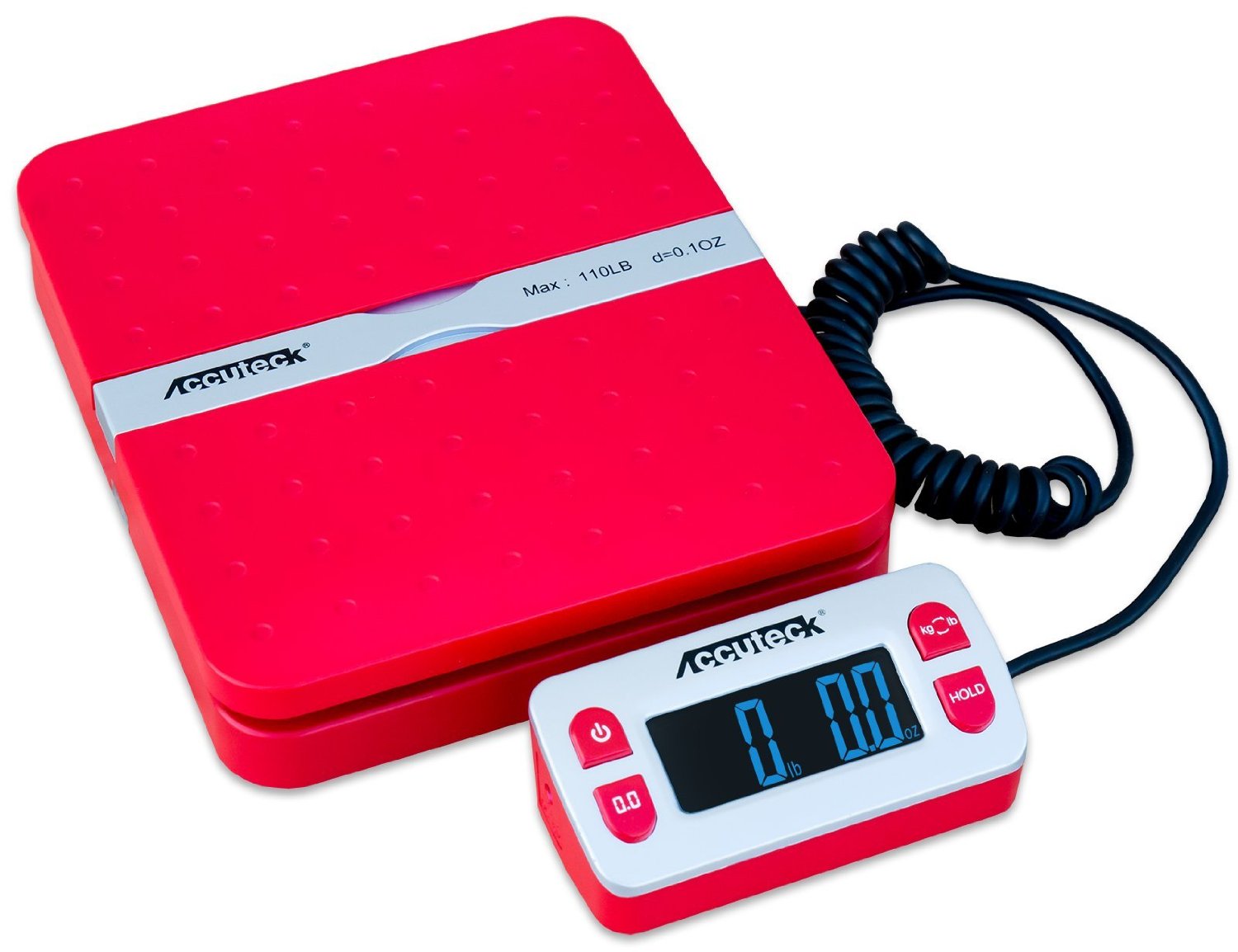 Accuteck ShipPro W-8580 110lbs x 0.1 oz Red Digital shipping postal scale, Limited Edition