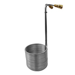 3/8" x 50' Stainless Steel Wort Chiller w/GH Fittings