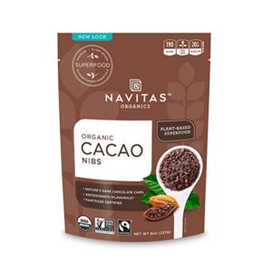 Navitas Organics Cacao Nibs, 8 oz. Bag — Organic, Non-GMO, Fair Trade, Gluten-Free
