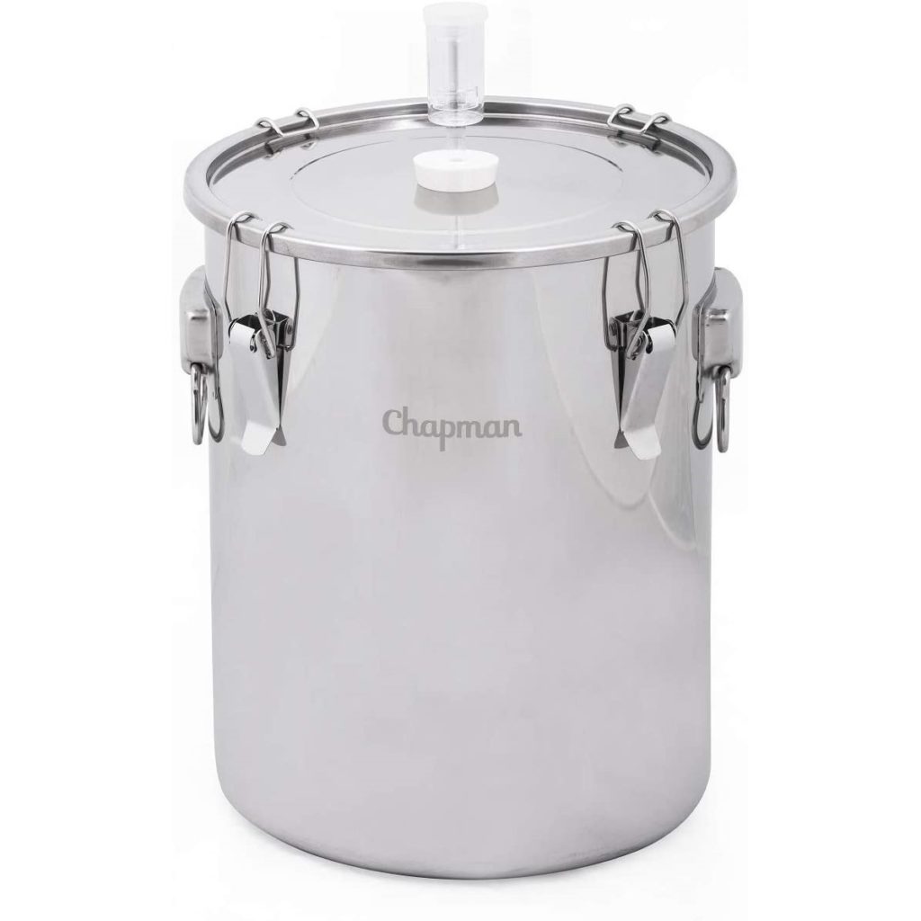 Chapman Brewing Equipment ST07NP Stainless Steel Fermenter, 18.2 x 15.4 x 15.1 inches, Silver