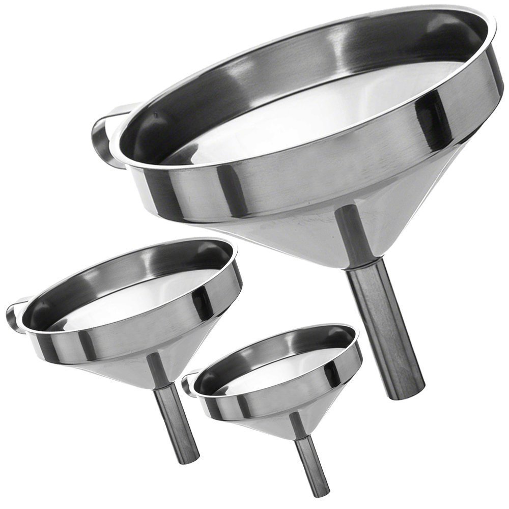 3 Piece Funnel Set - Stainless Steel - By Utopia Kitchen