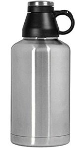 Kegco KC EBG-64SS Screw Cap Beer Growler with Double Wall, 64 oz, Stainless Steel/Brushed Finish