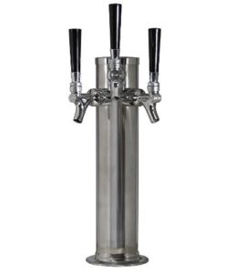 Kegco KC D4743TT-SS Triple Faucet Stainless Steel Draft Beer Tower, 3" Column, Stainless Steel