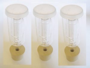 3ct. - 3 Piece Airlock with #6.5 Stopper - Set of 3 (Cylinder Airlock)