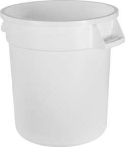 Carlisle 34101002 Bronco Round Waste Container, 10 Gallon Capacity, White