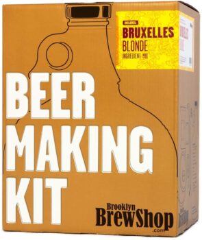 Brooklyn Brew Shop Bruxelles Blonde Beer Making Kit: All-Grain Starter Set With Reusable Glass Fermenter, Brew Equipment, Ingredients (Malted Barley, Hops, Yeast) Perfect to Brew Craft Beer At Home