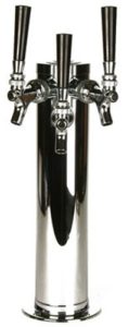 Draft Warehouse Triple Faucet Stainless Steel Body Draft Beer Tower with 3-Inch Diameter