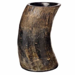 AleHorn Drinking Horn Tumbler - Genuine Handcrafted 16oz Natural Finish Mug Ale Beer Wine Goblet Game of Thrones Tankard Medieval Burlap Gift Rustic Cup Vikings Accessories