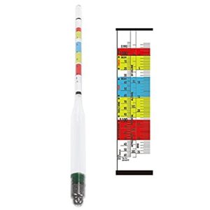 Triple Scale Hydrometer for Beer, Wine, Cider,Alcohol Testing for Home Brewing by Ferroday