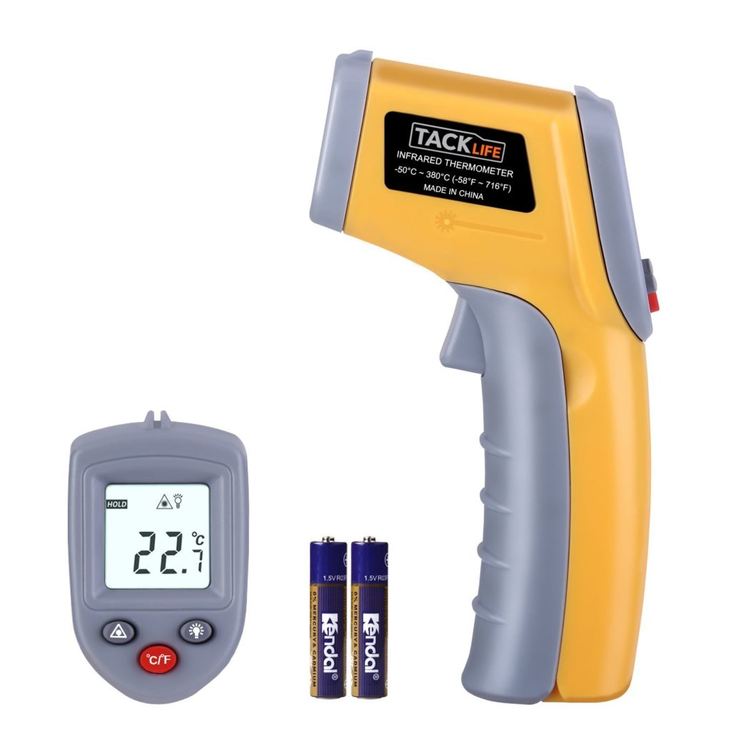 Tacklife IT-T02 Classic Infrared Thermometer -58°F ~ 716°F(-50℃～380℃) Non-contact Digital Laser Temperature Gun with LCD Backlit for Cooking