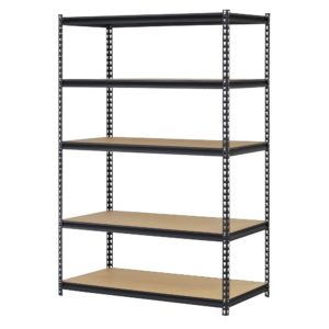 EDSAL Black Steel Storage Rack, 5 Adjustable Shelves, 4000 lb. Capacity, 72" Height x 48" Width x 18" Depth