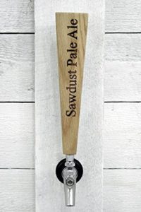 Tapered beer tap handle oak wood. Blank, can be custom engraved with your personalized text. Great for tap rooms, bars, breweries and home kegerators