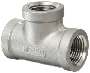 Stainless Steel 304 Cast Pipe Fitting, Tee, Class 150, 1/4" NPT Female