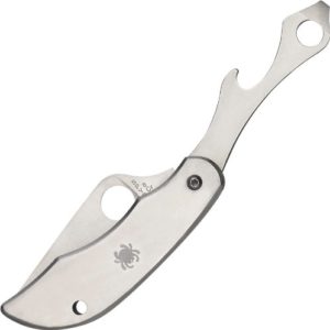  Roll over image to zoom in Spyderco Spyderco ClipiTool Stainless Bottle Opener/Screwdriver Plain Edge Knife, Stainless Steel