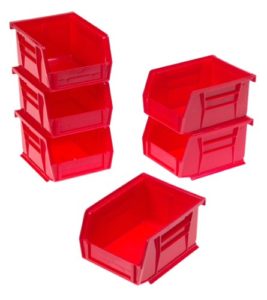 Akro-Mils 8212 Six Pack of 30210 Plastic Storage Stacking AkroBins for Craft and Hardware
