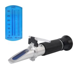 Luxanna Portable Dual Scale Refractometer For The Brix And SG Wort Level, Specific Gravity 1.000-1.120 and Brix 0-32% With ATC Measuring Sugar Levels, Home Brewing Beer & Wine (Aluminum)