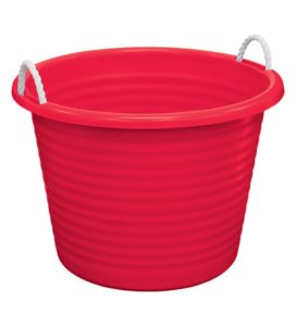 United Solutions TU0095 Red Seventeen Gallon Tub with Rope Handles - 17 Gallon Rope Handle Rough and Rugged Tub in Red