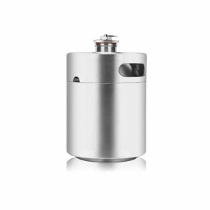 Lamtor G003-2L 64 Ounce Mini Keg Style Growler Stainless Steel Barrel Holds Beer Double Handles, Silver, 2L