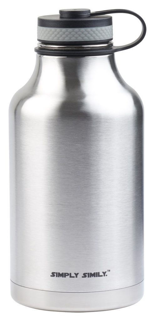 Simply Simily Beer Growler and Stainless Steel Water Bottle - BPA Free - Wide Mouth - Double Wall Vacuum Insulation, 64 oz