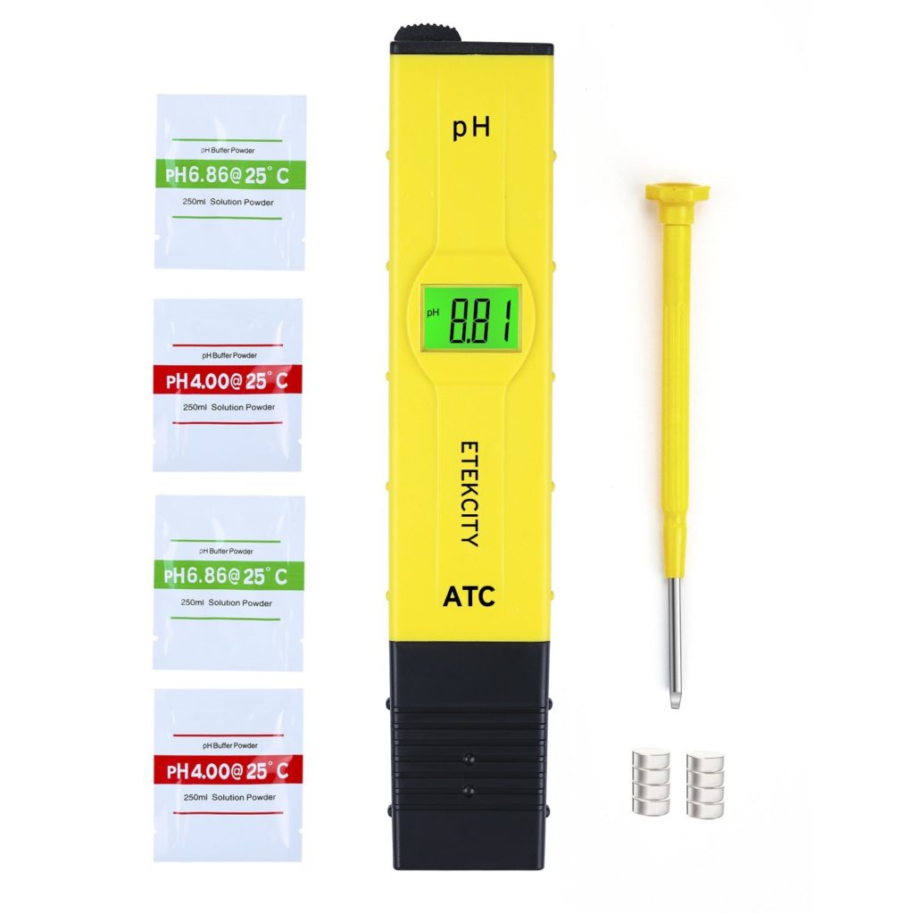 Etekcity 0.05pH High Accuracy Pocket Size Digital PH Meter Tester with ATC and Backlit LCD (Yellow)