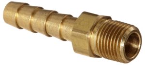 Anderson Metals 57001 Brass Hose Fitting, Adapter, 1/4" Barb x 1/8" NPT Male Pipe