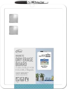 Board Dudes 11" x 14" Plastic Framed Magnetic Dry Erase Board Includes 1 Marker and Magnet (DDD49)