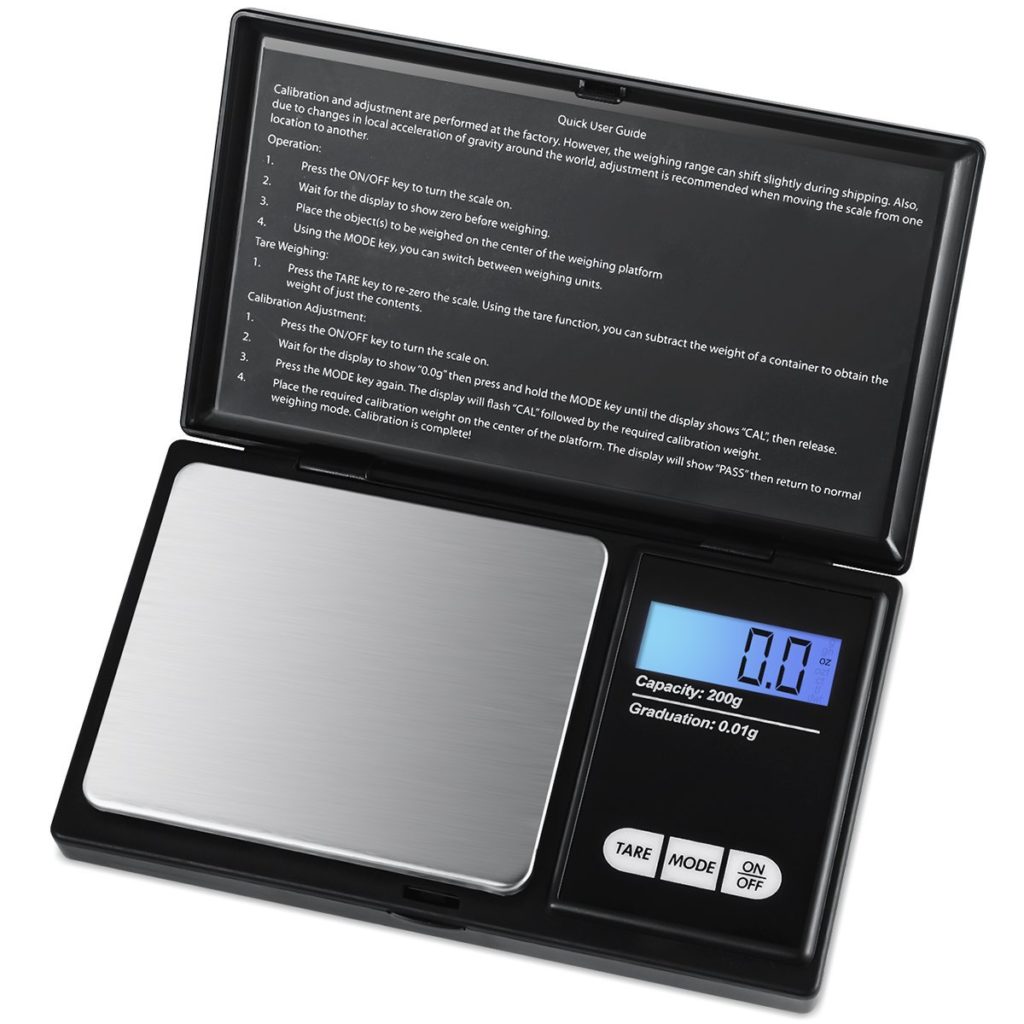 AMIR Digital Mini Scale, 200g 0.01g/ 0.001oz Pocket Jewelry Scale, Electronic Smart Scale with 7 Units, LCD Backlit Display, Tare Function, Auto Off, Stainless Steel & Slim Design (Battery Included)