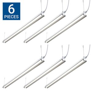 Hyperikon Linkable LED Shop Light, 4FT Single Tube, 4000K (Daylight Glow), 2400 lumens, Frosted Cover, 23W (60W Eq.), Linkable Integrated Single Fixture, For Workshop Garage Basement - (6 Pack)