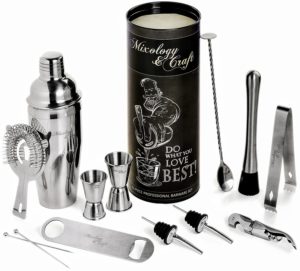 Mixology Bartender Kit: 12-Piece Bar Set For an Awesome Drink Mixing Experience - Bartending Bar Tools w/Large Capacity Cocktail Shaker - Bonus: 1- Gorgeous Recipe Catalog 2- Premium Cocktail Picks