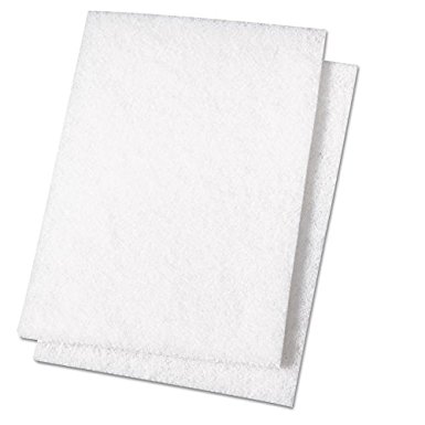Premiere Pads PAD 198 Light Duty Scouring Pad, 9" Length by 6" Width, White (Case of 20)