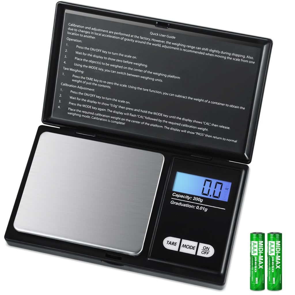 AMIR Digital Mini Scale, 200g 0.01g/ 0.001oz Pocket Jewelry Scale, Electronic Smart Scale with 7 Units, LCD Backlit Display, Tare Function, Auto Off, Stainless Steel & Slim Design (Battery Included)
